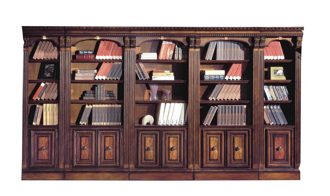 Parker House Huntington 3 Piece Inset Bookcase Wall in Vintage Pecan - Furniture Max (Falls Church,VA) *