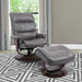 Parker House Knight Manual Reclining Swivel Chair and Ottoman Ice - Furniture Max (Falls Church,VA) *