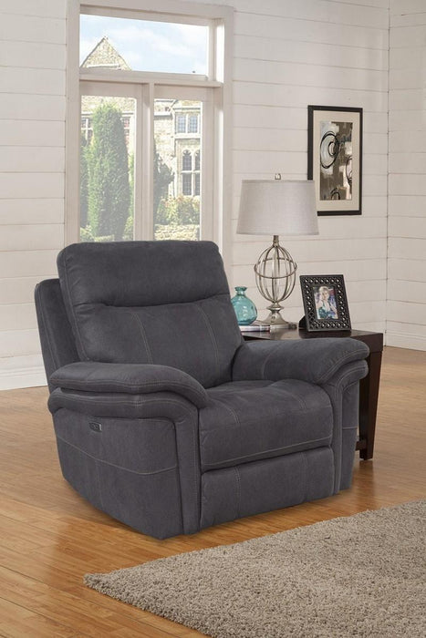 Parker House Mason Recliner Power with USB Charging Port and Power Hradrest in Charcoal - Furniture Max (Falls Church,VA) *