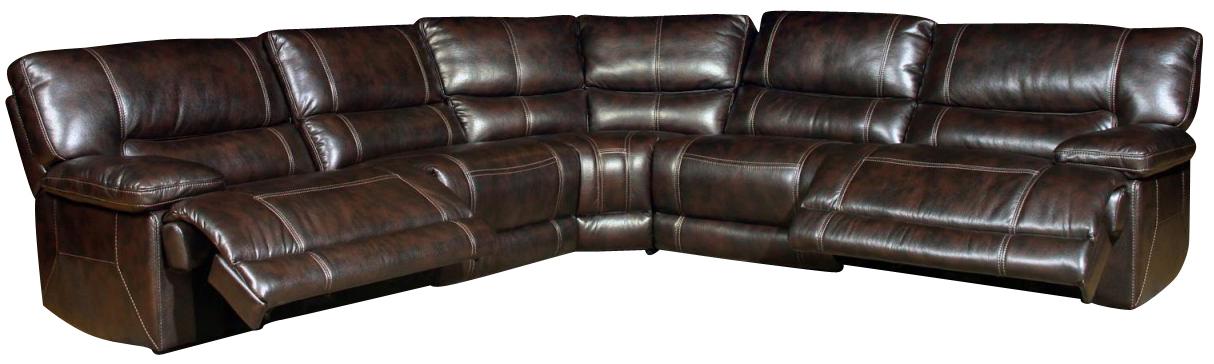 Parker House Pegasus 5pc Power Recliner Sectional in Nutmeg