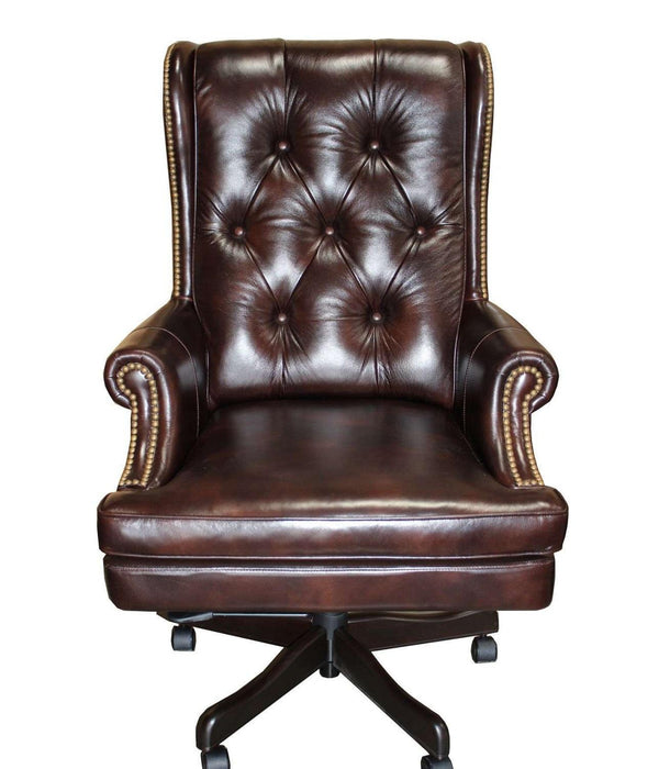 Parker House Prestige Leather Desk Chair in Havana - Furniture Max (Falls Church,VA) *