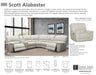 Parker House Scott Armless Chair in Alabaster - Furniture Max (Falls Church,VA) *