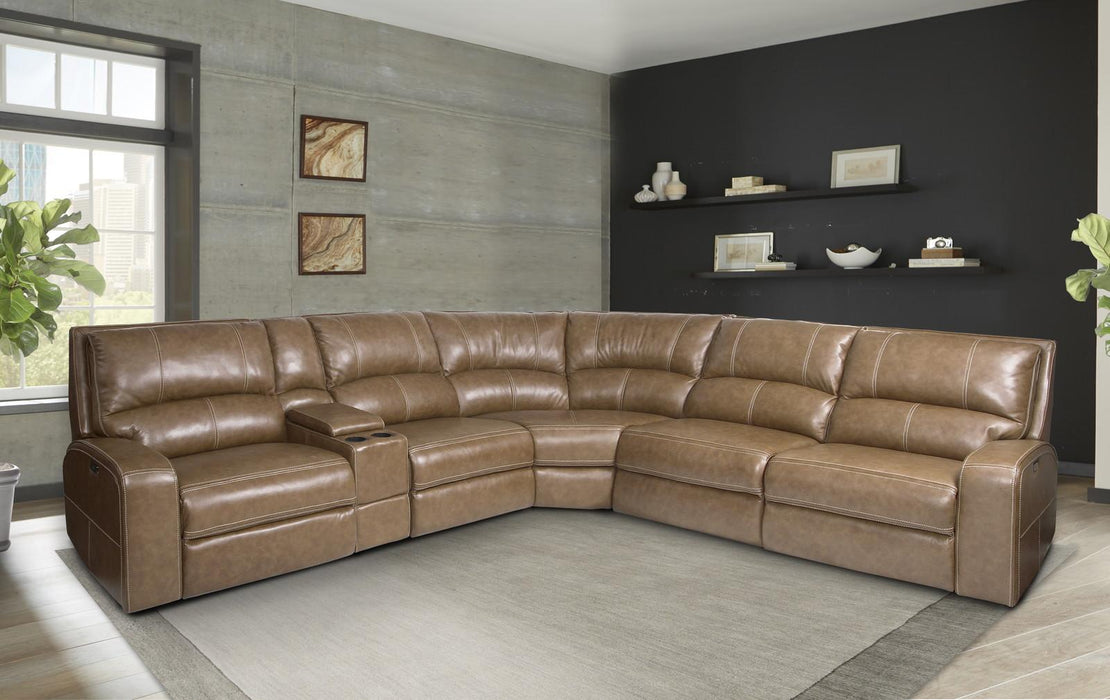 Parker House Swift Straight Console w/ USB in Bourbon - Furniture Max (Falls Church,VA) *