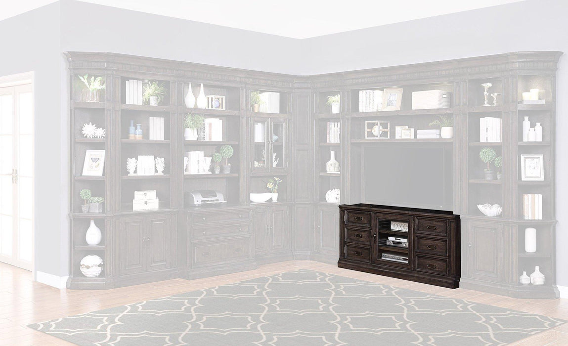 Parker House Washington Heights 66" TV Console in Washed Charcoal - Furniture Max (Falls Church,VA) *