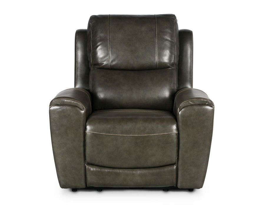 Steve Silver Laurel Leather Dual Power Recliner in Grey - Furniture Max (Falls Church,VA) *
