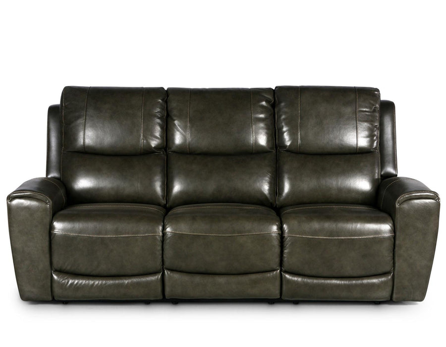 Steve Silver Laurel Leather Dual Power Reclining Sofa in Grey