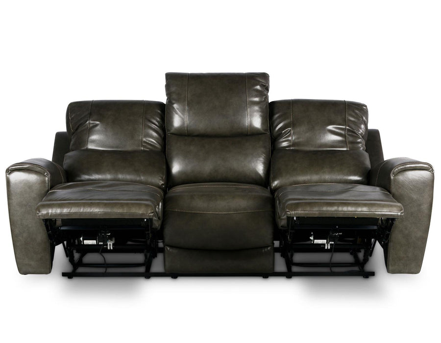 Steve Silver Laurel Leather Dual Power Reclining Sofa in Grey - Furniture Max (Falls Church,VA) *