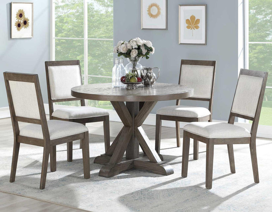 Steve Silver Molly Round Dining Table in Washed Grey Oak