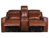 Steve Silver Natalia Leather Dual Power Reclining Console Loveseat in Coach - Furniture Max (Falls Church,VA) *