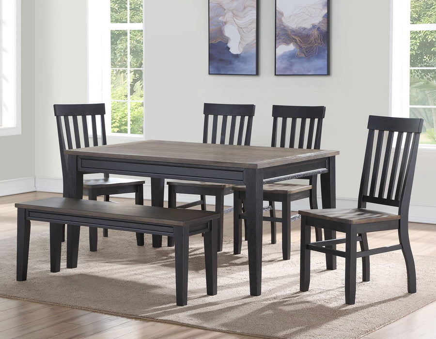 Steve Silver Raven Noir Dining Table in Two Tone Ebony and Driftwood