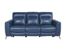 Steve Silver Sansa Leather Dual Power Reclining Sofa in Ocean Blue - Furniture Max (Falls Church,VA) *