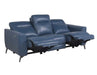 Steve Silver Sansa Leather Dual Power Reclining Sofa in Ocean Blue - Furniture Max (Falls Church,VA) *