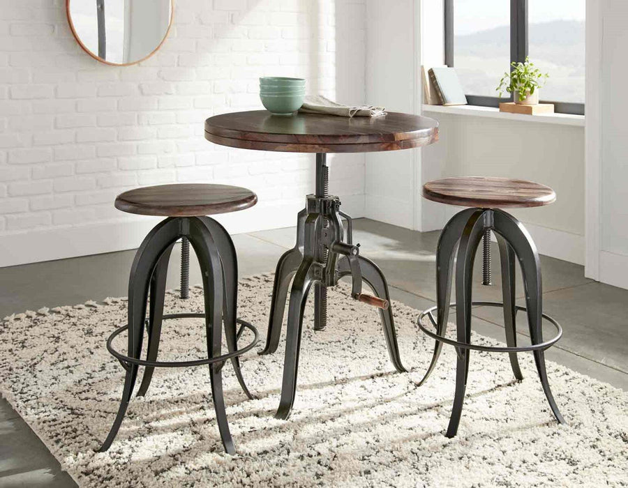 Steve Silver Sparrow Round Setup Stool in Natural Brown (Set of 2)