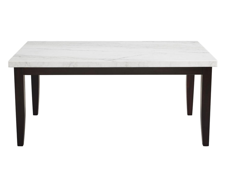 Steve Silver Sterling Faux Marble Dining Table in Cordovan Dark Cherry