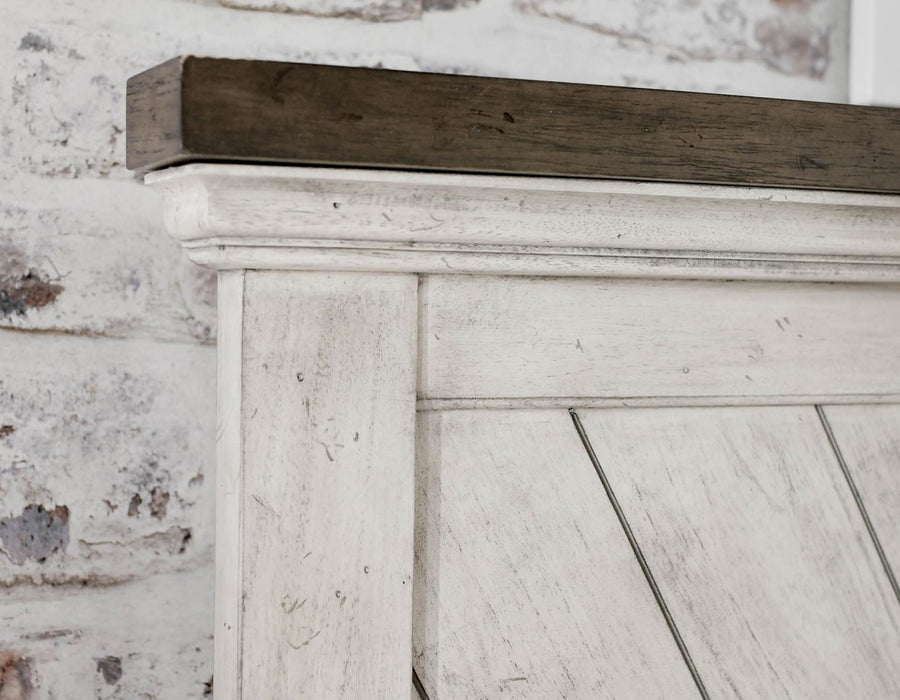 Steve Silver Bear Creek Queen Panel Bed in White Smoke - Furniture Max (Falls Church,VA) *