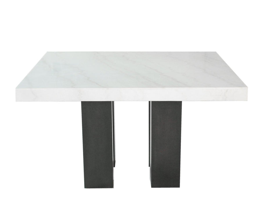 Steve Silver Camila Marble Top Dining Table in White
