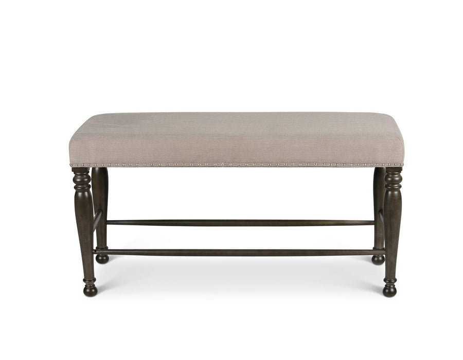 Steve Silver Caswell Counter Bench in Harbor Grey