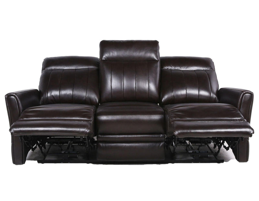 Steve Silver Coachella Leather Dual Power Reclining Sofa in Brown