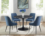 Steve Silver Colfax Round Black Marquina Marble Top Dining Table in Black - Furniture Max (Falls Church,VA) *