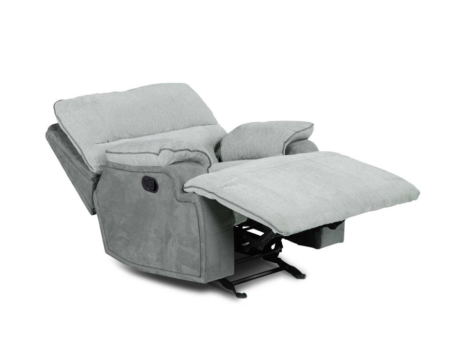 Steve Silver Cyprus Manual Glider Recliner in Two-Tone Cloud