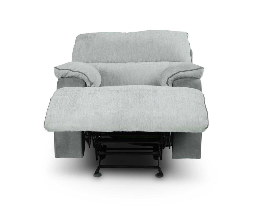 Steve Silver Cyprus Manual Glider Recliner in Two-Tone Cloud