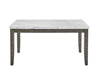 Steve Silver Emily White Marble Top Dining Table in Mossy Grey - Furniture Max (Falls Church,VA) *