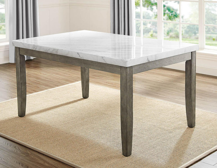 Steve Silver Emily White Marble Top Dining Table in Mossy Grey - Furniture Max (Falls Church,VA) *