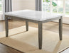 Steve Silver Emily White Marble Top Dining Table in Mossy Grey - Furniture Max (Falls Church,VA) *