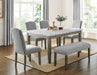 Steve Silver Emily White Marble Top Dining Table in Mossy Grey - Furniture Max (Falls Church,VA) *
