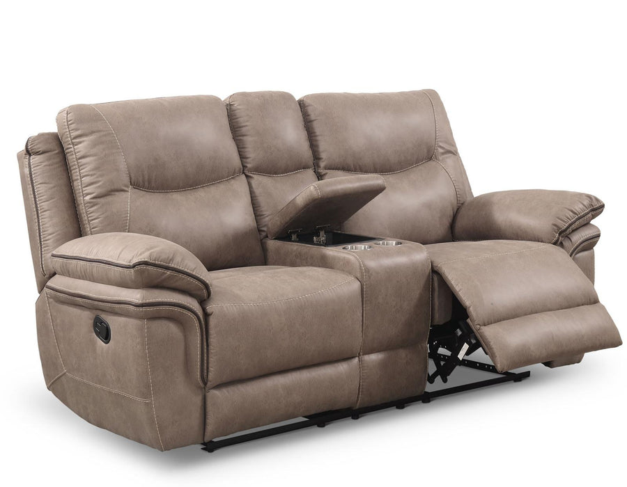 Steve Silver Isabella Manual Reclining Console Loveseat in Sand - Furniture Max (Falls Church,VA) *