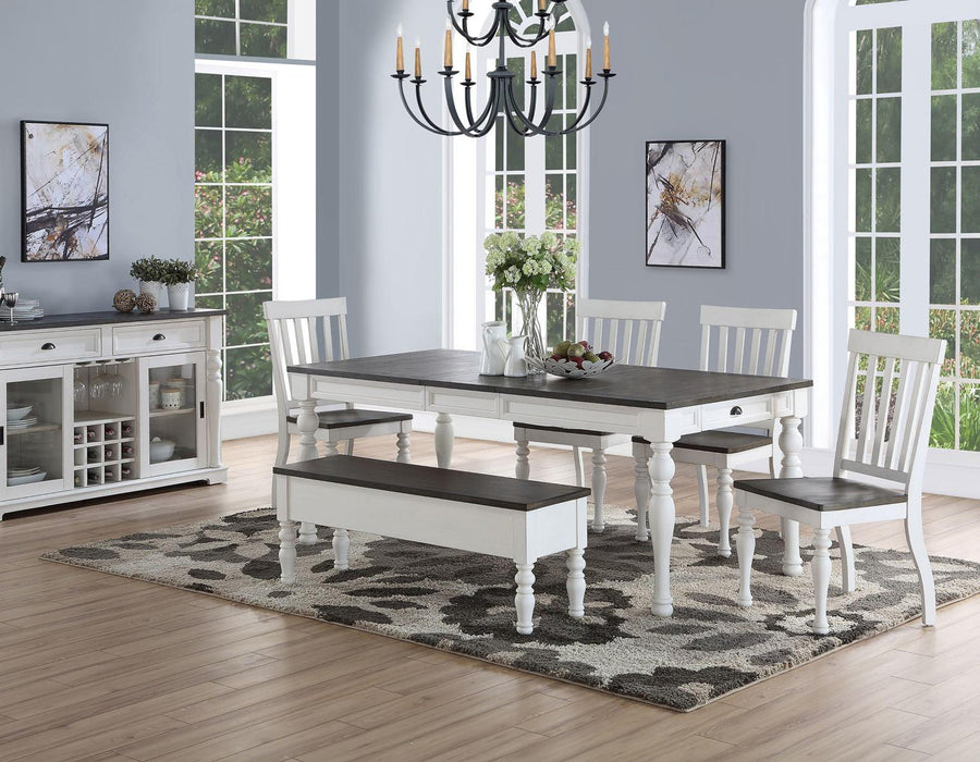Steve Silver Joanna Dining Table in Two-tone Ivory and Mocha