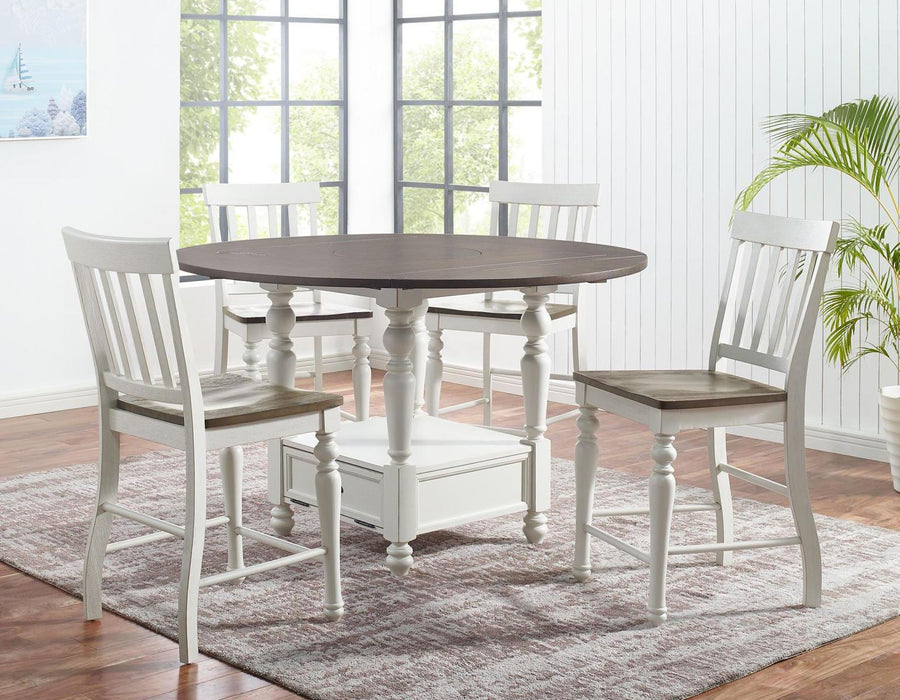 Steve Silver Joanna Round Counter Table in Two-tone Ivory and Mocha