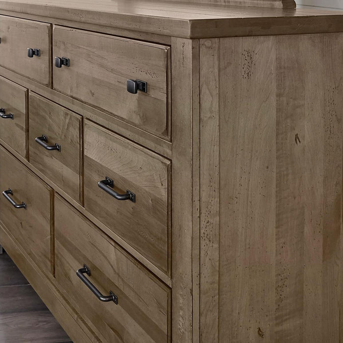 Vaughan-Bassett Cool Rustic 7 Drawer Dresser in Stone Grey - Furniture Max (Falls Church,VA) *