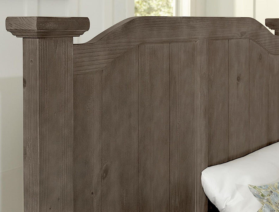 Vaughan-Bassett Sawmill King Arch Bed in Saddle Grey - Furniture Max (Falls Church,VA) *