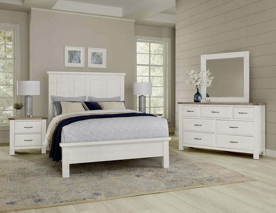 Vaughan-Bassett Maple Road Queen Mansion Bed with Low Profile Footboard in Soft White - Furniture Max (Falls Church,VA) *