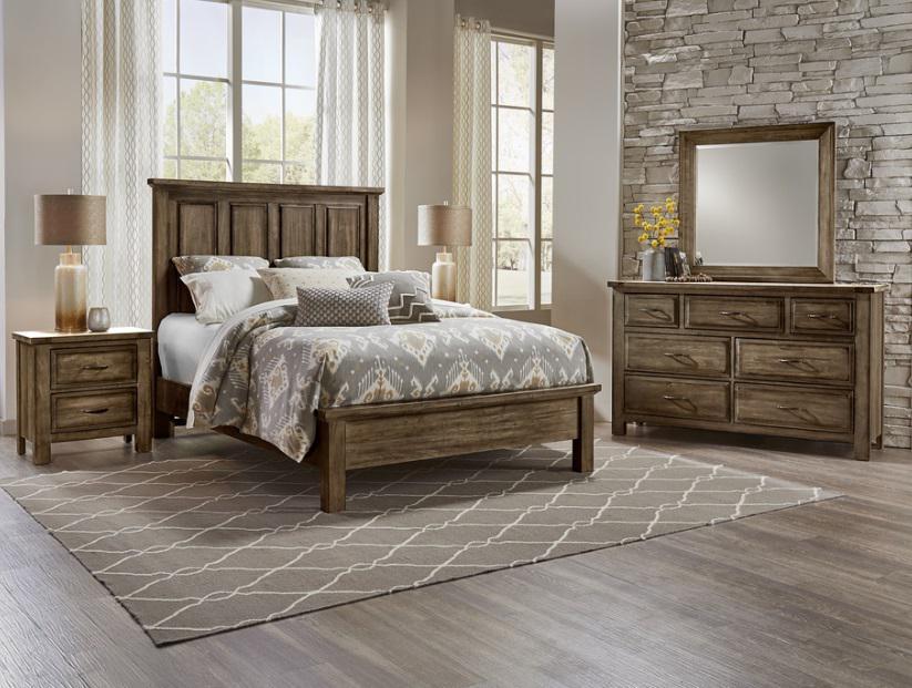 Vaughan-Bassett Maple Road Queen Mansion Bed w/ Low Profile Footboard in Maple Syrup - Furniture Max (Falls Church,VA) *