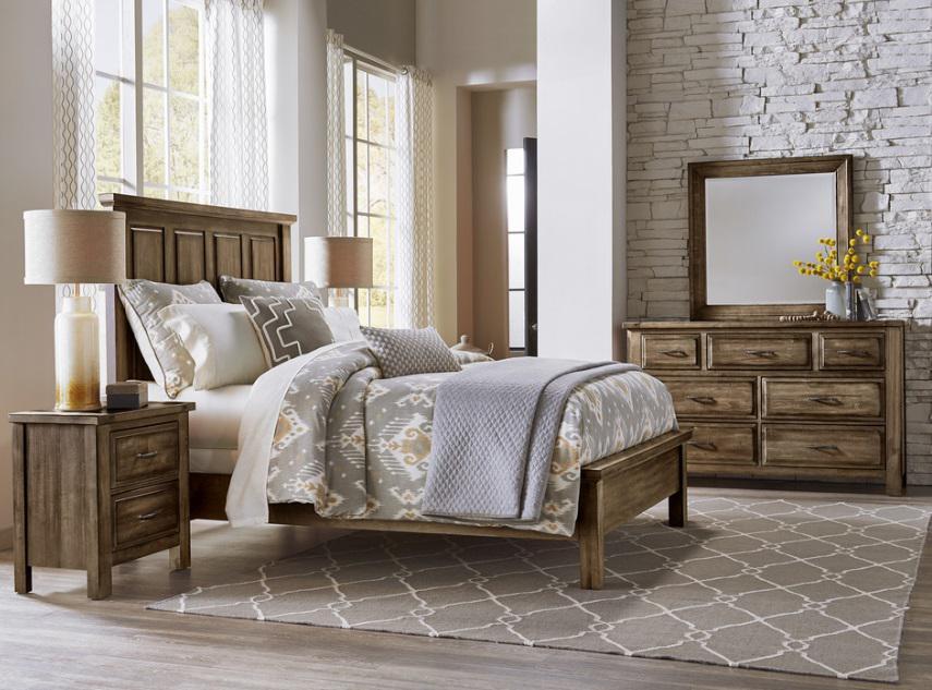 Vaughan-Bassett Maple Road Queen Mansion Bed w/ Low Profile Footboard in Maple Syrup - Furniture Max (Falls Church,VA) *