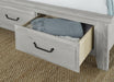 Vaughan-Bassett Sawmill King Arch Storage Bed in Alabaster Two Tone - Furniture Max (Falls Church,VA) *