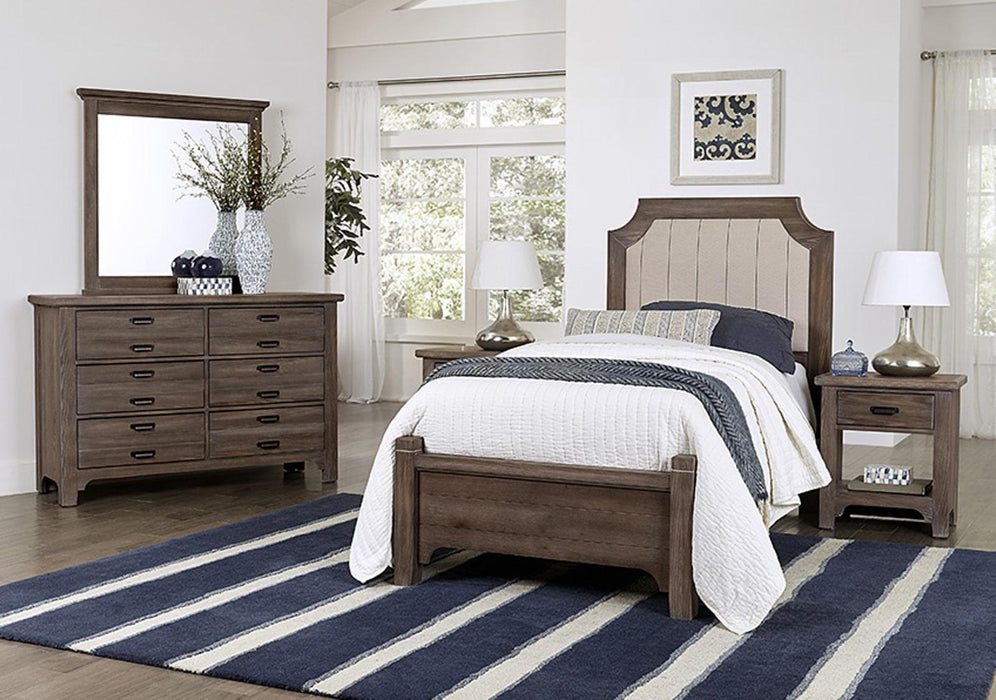 Vaughan-Bassett Bungalow Twin Upholstered Bed in Folkstone