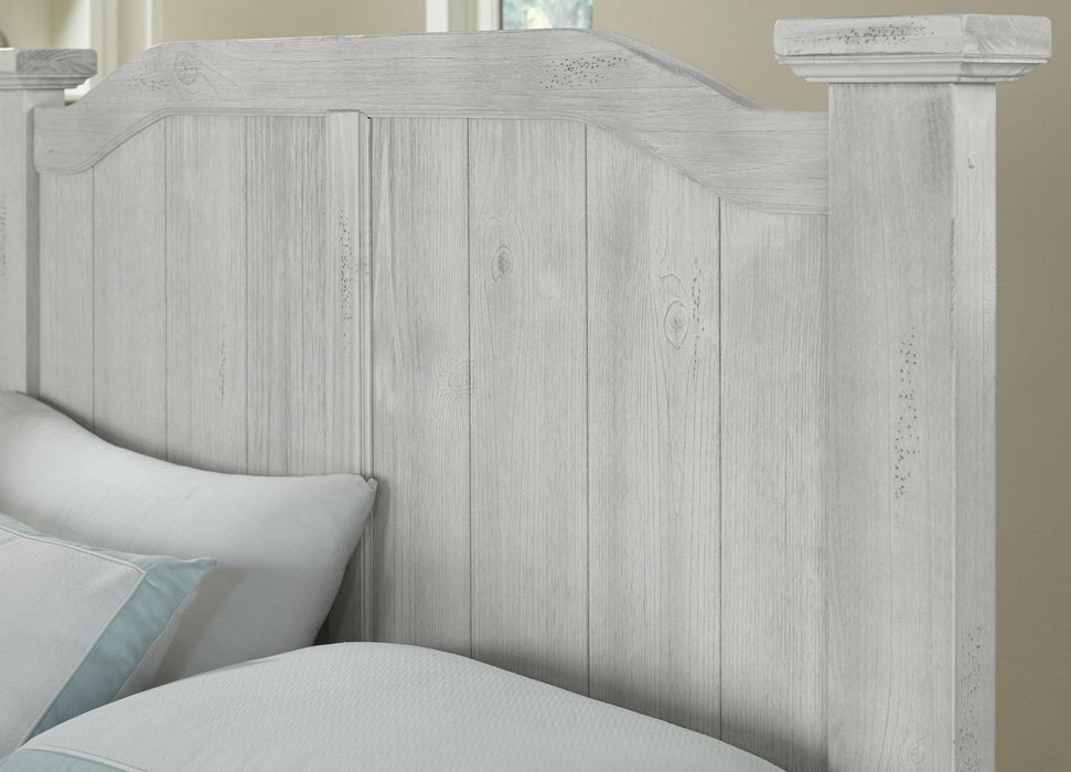 Vaughan-Bassett Sawmill King Arch Bed in Alabaster Two Tone