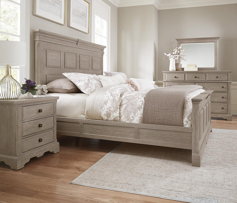 Vaughan-Bassett Heritage Queen Mansion with Decorative Rails Bed in Greystone - Furniture Max (Falls Church,VA) *
