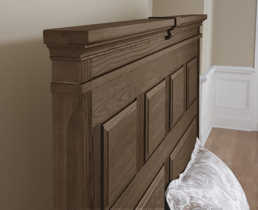 Vaughan-Bassett Heritage King Mansion Bed in Cobblestone Oak - Furniture Max (Falls Church,VA) *