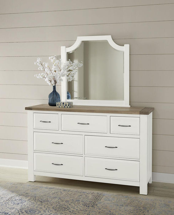 Vaughan-Bassett Maple Road Triple Dresser in Soft White/Natural Top - Furniture Max (Falls Church,VA) *
