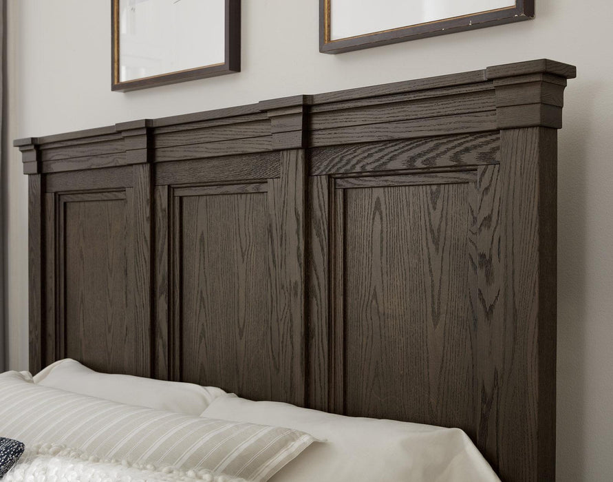 Vaughan-Bassett Passageways Charleston Brown Queen Mansion Bed with Low Profile Footboard in Dark Brown - Furniture Max (Falls Church,VA) *