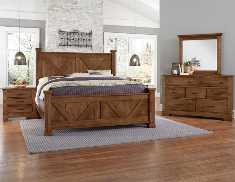 Vaughan-Bassett Cool Rustic 3 Drawer Nightstand in Amber - Furniture Max (Falls Church,VA) *