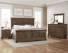 Vaughan-Bassett Heritage Queen Mansion Bed in Cobblestone Oak - Furniture Max (Falls Church,VA) *