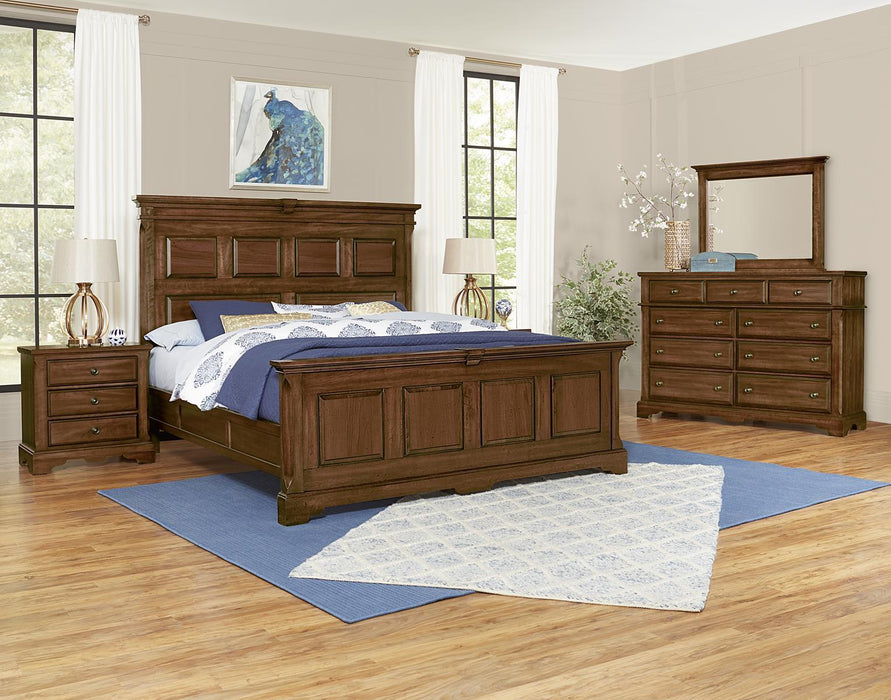 Vaughan-Bassett Heritage King Mansion with Decorative Rails Bed in Amish Cherry - Furniture Max (Falls Church,VA) *