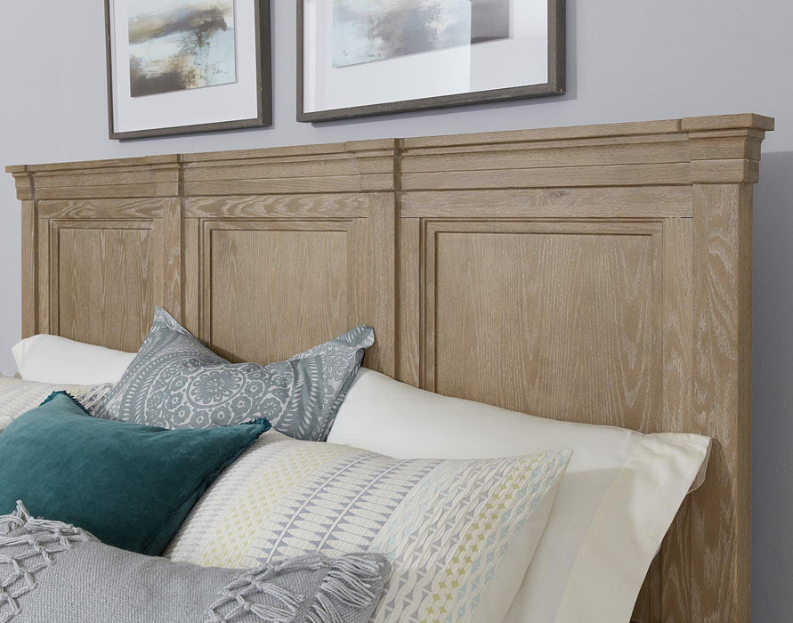 Vaughan-Bassett Passageways Deep Sand King Mansion Bed in Medium Brown - Furniture Max (Falls Church,VA) *