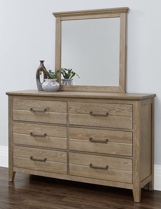 Vaughan-Bassett Passageways Deep Sand Landscape Mirror in Medium Brown - Furniture Max (Falls Church,VA) *
