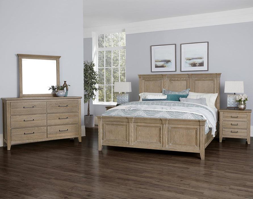 Vaughan-Bassett Passageways Deep Sand King Mansion Bed in Medium Brown - Furniture Max (Falls Church,VA) *